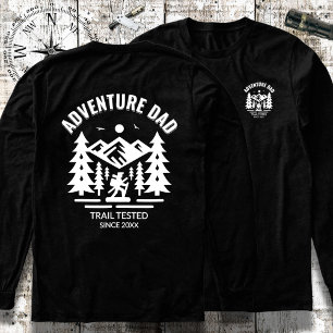 Zwart Wit Avontuur Papa Lange Mouw Tri-Blend Shirt