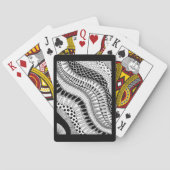 Zwart-wit avy Pattern Hand Drawn Doodle Pokerkaarten (Achterkant)