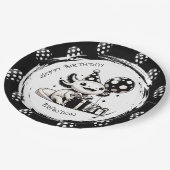 Zwart-wit Axolotl & Balloons Verjaardag Papieren Bordje (Gekanteld)