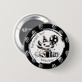 Zwart-wit Axolotl & Balloons Verjaardag Ronde Button 5,7 Cm (Voorkant /achterkant)
