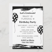 Zwart-wit Axolotl verjaardagsfeest Kaart (Achterkant)