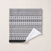 Zwart-wit Aztec-patroon Bad Handdoek (Wasdoekje)