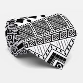 Zwart-wit Aztec-patroon Stropdas (Opgerold)