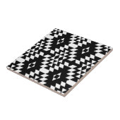 Zwart-wit Aztec-patroon Tegeltje (Zijkant)