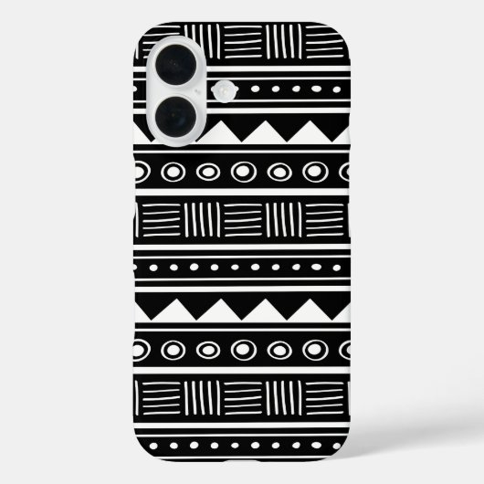 Zwart-wit Aztec Tribal Pattern Case-Mate iPhone Case (Achterkant)