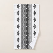 Zwart-wit Aztec Tribal Striped Patroon Bad Handdoek (Handdoek)