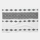 Zwart-wit Aztec Tribal Striped Patroon Theedoek (Horizontaal)