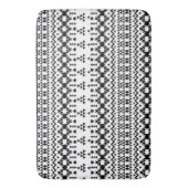 Zwart-wit Azteeks geometrisch vectorpatroon Badmat (Voorkant Verticaal)