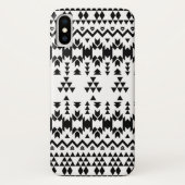 Zwart-wit Azteeks geometrisch vectorpatroon Case-Mate iPhone Case (Achterkant)
