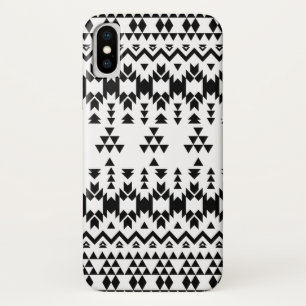 Zwart-wit Azteeks geometrisch vectorpatroon Case-Mate iPhone Case