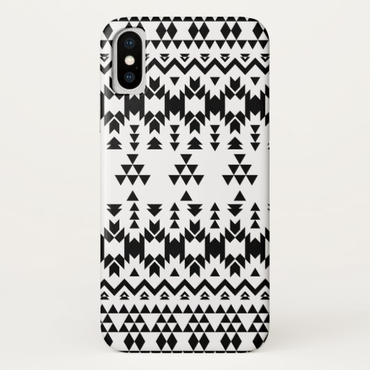 Zwart-wit Azteeks geometrisch vectorpatroon Case-Mate iPhone Case (Achterkant)
