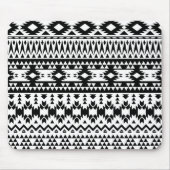 Zwart-wit Azteeks geometrisch vectorpatroon Muismat (Voorkant)