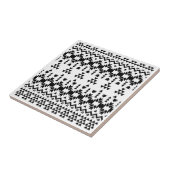 Zwart-wit Azteeks geometrisch vectorpatroon Tegeltje (Zijkant)