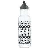 Zwart-wit Azteeks geometrisch vectorpatroon Waterfles (Rechts)