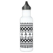 Zwart-wit Azteeks geometrisch vectorpatroon Waterfles (Links)