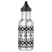 Zwart-wit Azteeks geometrisch vectorpatroon Waterfles (Rechts)
