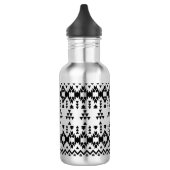 Zwart-wit Azteeks geometrisch vectorpatroon Waterfles (Links)