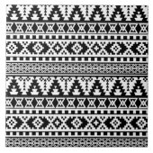 Zwart wit Azteeks patroon Tegeltje (Voorkant)