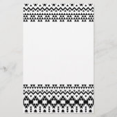 Zwart-wit Azteekse geometrische vectorpatroon Briefpapier (Voorkant)
