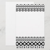 Zwart-wit Azteekse geometrische vectorpatroon Briefpapier (Voorkant / Achterkant)