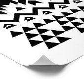Zwart-wit Azteekse geometrische vectorpatroon Poster (Hoek)