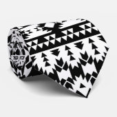 Zwart-wit Azteekse geometrische vectorpatroon Stropdas (Opgerold)