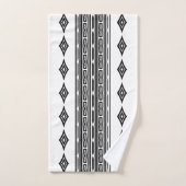 Zwart-wit Azteekse stamgestreepte patroon Bad Handdoek (Handdoek)