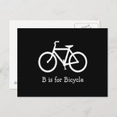 Zwart-wit B is voor fiets Briefkaart (Voorkant / Achterkant)