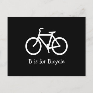 Zwart-wit B is voor fiets Briefkaart