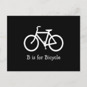 Zwart-wit B is voor fiets Briefkaart (Voorkant)