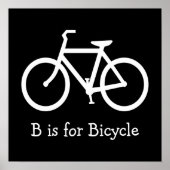 Zwart-wit B is voor fiets Poster (Voorkant)