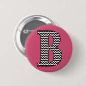 Zwart-wit "B" Monogram Ronde Button (Voorkant /achterkant)