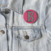 Zwart-wit "B" Monogram Ronde Button (In situ)
