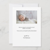 Zwart Wit Baby Boy Foto Grid Geboortedatum Bedankkaart (Achterkant)