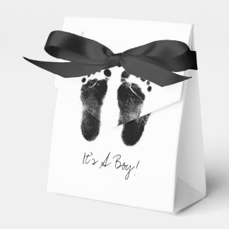 Zwart-wit Baby Footprints Bedankdoosjes