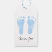 Zwart-wit Baby Footprints Cadeaulabel (Achterkant)