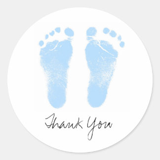 Zwart-wit Baby Footprints Ronde Sticker