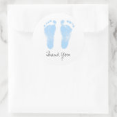 Zwart-wit Baby Footprints Ronde Sticker (Tas)