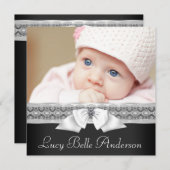 Zwart-wit Baby-fotogeboorteaankondiging Aankondiging (Voorkant / Achterkant)