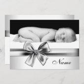 Zwart-wit Baby-fotogeboorteaankondigingen Aankondiging (Voorkant / Achterkant)