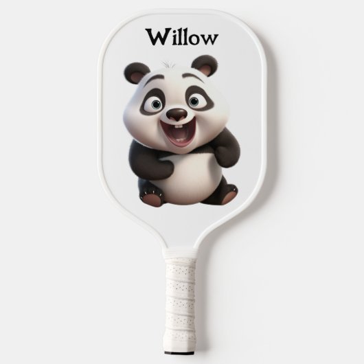 Zwart-wit Baby Panda Beer Modern Monogram Pickleball Paddle (Achterkant)