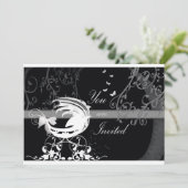 Zwart-wit baby shower 1b kaart (Staand voorkant)