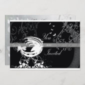 Zwart-wit baby shower 1b kaart (Voorkant / Achterkant)