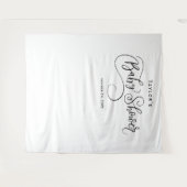 Zwart-wit Baby shower achtergrond Wandkleed (Voorkant (horizontaal))