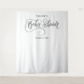 Zwart-wit Baby shower achtergrond Wandkleed (Voorkant)