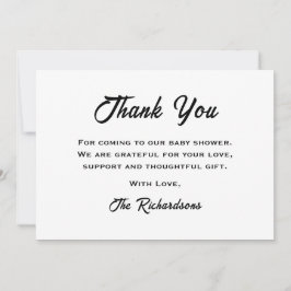 Zwart wit Baby shower Een beetje boe is bijna te w Bedankkaart