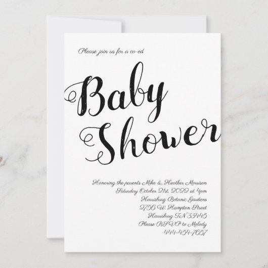 Zwart-wit Baby shower genderneutraal gecodeerd Kaart (Voorkant)