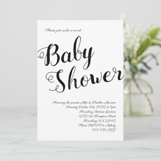 Zwart-wit Baby shower genderneutraal gecodeerd Kaart (Staand voorkant)