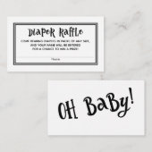 Zwart-wit Baby shower Luier Raffle Kaarten (Voorkant / Achterkant)