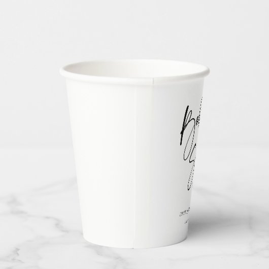 Zwart-wit Baby shower Papieren Bekers (Rechts)